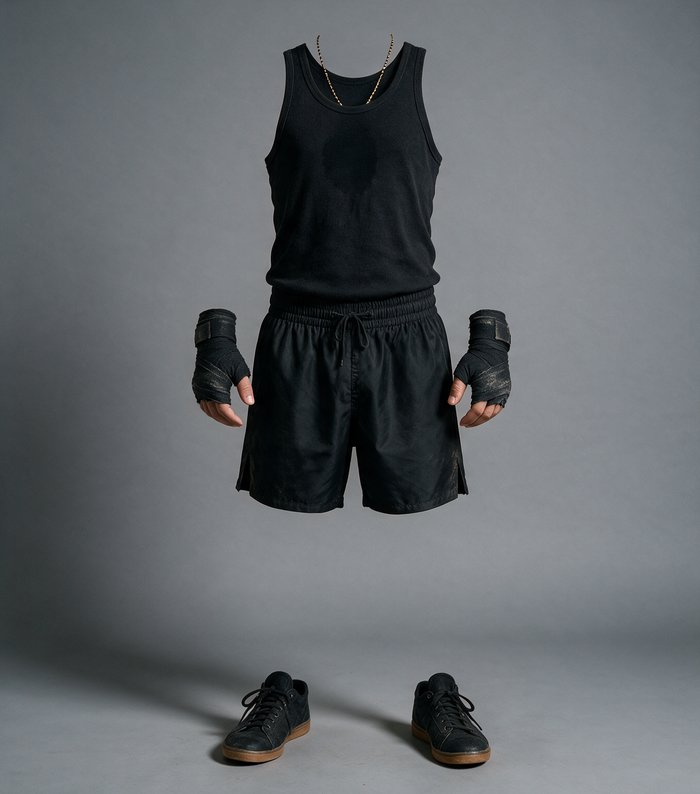 Ghost mannequin boxing outfit